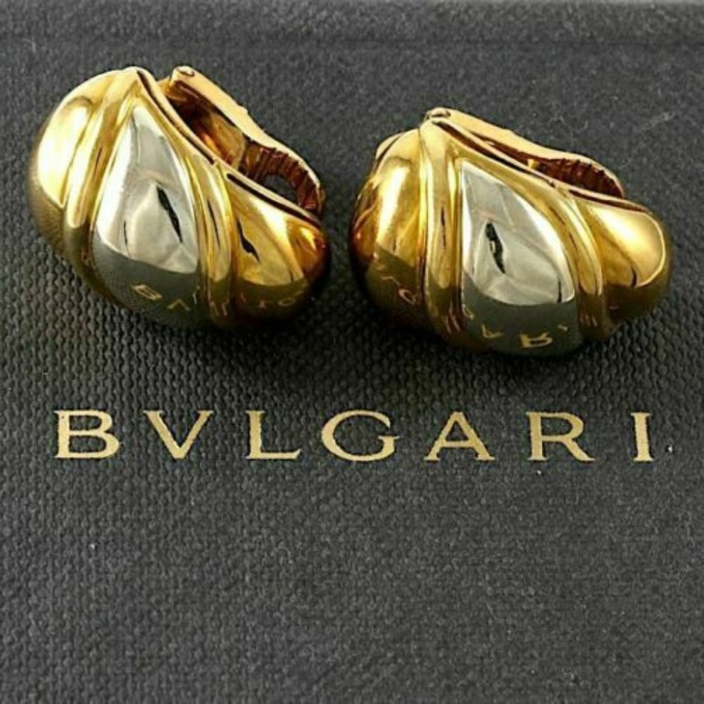 Bvlgari 18k Yellow & White Gold Clip-On Earrings